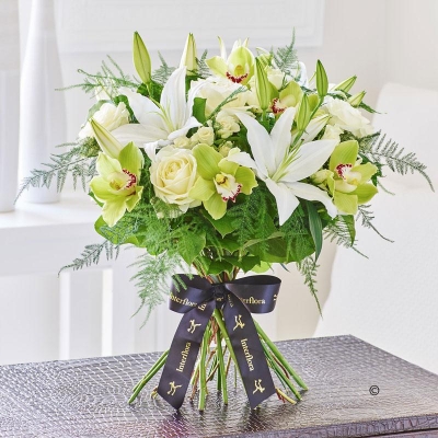 Luxury Lily and Green Orchid Hand tied *
