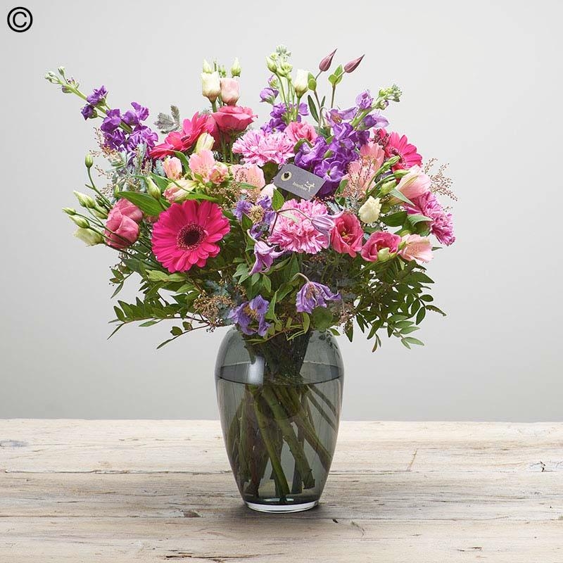 Lush Valentines Bouquet in a Vase