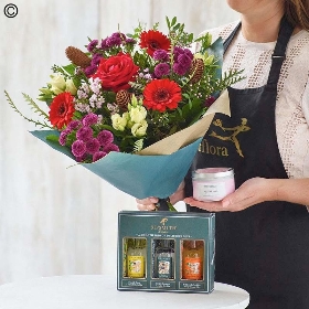 Christmas Hand tied with Gin Trio and Candle