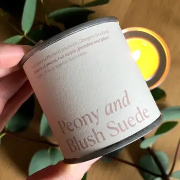 Peony & Blush Suede Soy Wax Candle Tin